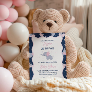 Baby shower Uitnodiging Schattige Baby Olifantenpa