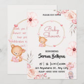 Baby shower uitnodiging - Schattige thema (Voorkant / Achterkant)
