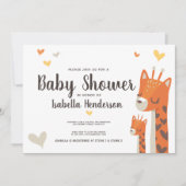 Baby shower Uitnodiging Schattigee Giraffe Oerwoud (Voorkant)