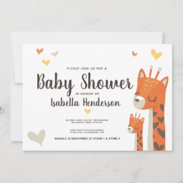 Baby shower Uitnodiging Schattigee Giraffe Oerwoud