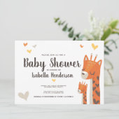 Baby shower Uitnodiging Schattigee Giraffe Oerwoud (Staand voorkant)