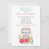 Baby shower Uitnodiging Schattigee Luiaard Baby sh (Voorkant)