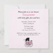 baby shower Uitnodiging Shabby Roze (Achterkant)