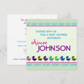 Baby shower Uitnodiging Sjabloon (Voorkant / Achterkant)