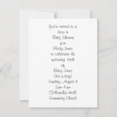 Baby Shower uitnodiging slab, fles en beker (Achterkant)