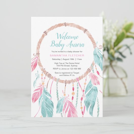 baby shower-uitnodiging | Slachtoffer van de droom Kaart (Staand voorkant)