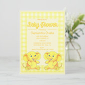 Baby shower Uitnodiging Speelgoed Elephant (Staand voorkant)