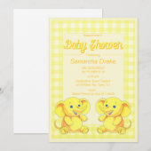 Baby shower Uitnodiging Speelgoed Elephant (Voorkant / Achterkant)
