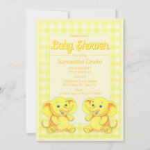 Baby shower Uitnodiging Speelgoed Elephant