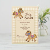 Baby shower Uitnodiging Speelgoed Horse (Staand voorkant)