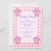 Baby shower Uitnodiging Speelgoed Konijn (Voorkant)