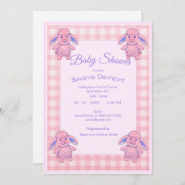Baby shower Uitnodiging Speelgoed Konijn