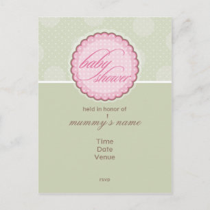 BABY SHOWER UITNODIGING:: spotty dot Uitnodiging Briefkaart