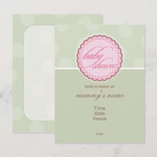 BABY SHOWER UITNODIGING:: spotty dot Uitnodiging Briefkaart (Voorkant / Achterkant)