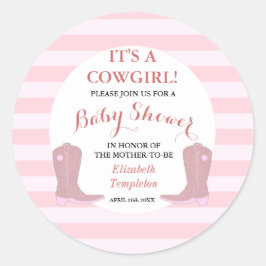 Baby shower Uitnodiging Stickers Het is een Cowgir