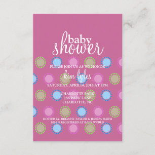 baby shower Uitnodiging - Stippen - paars