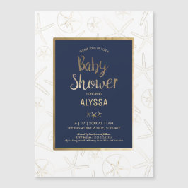 Baby shower Uitnodiging - Strand, Nautisch Magnetische Uitnodiging