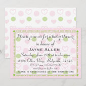 Baby shower Uitnodiging "Sugar and Spice" (Voorkant / Achterkant)