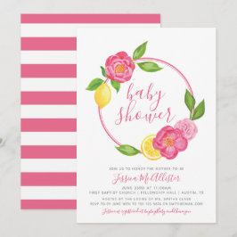 baby shower-uitnodiging Summer Citrus Floral Strip Kaart
