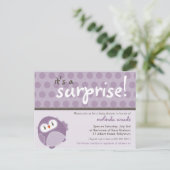 BABY SHOWER UITNODIGING:: surprise uil 1 Uitnodiging Briefkaart (Staand voorkant)