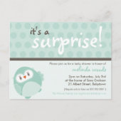 BABY SHOWER UITNODIGING:: surprise uil 3 Uitnodiging Briefkaart (Voorkant)