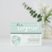 BABY SHOWER UITNODIGING:: surprise uil 3 Uitnodiging Briefkaart (Staand voorkant)