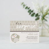BABY SHOWER UITNODIGING:: surprise uil 6 Uitnodiging Briefkaart (Staand voorkant)