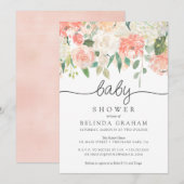 baby shower Uitnodiging | Sweet Florals 02 (Voorkant / Achterkant)