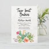Baby shower Uitnodiging taco over baby's (Staand voorkant)