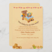 Baby shower Uitnodiging Teddybeer (Voorkant / Achterkant)