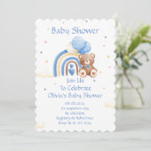 BABY SHOWER UITNODIGING TEDDYBEER (Staand voorkant)
