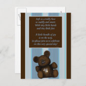 Baby shower Uitnodiging Teddybeer met gedicht BOY (Voorkant / Achterkant)