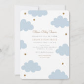 Baby shower uitnodiging tot blauwe roze roze wolke (Voorkant)