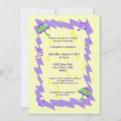 Baby shower uitnodiging tot Cajun Threater de Lys (Achterkant)