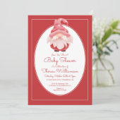 BABY SHOWER | Uitnodiging tot het Baby shower Red  (Staand voorkant)