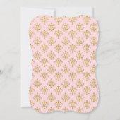 Baby shower uitnodiging tot roze Gold Royal Prince (Achterkant)