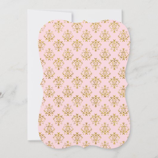 Baby shower uitnodiging tot roze Gold Royal Prince (Achterkant)