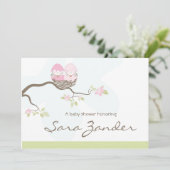 baby shower Uitnodiging - Twin Pink Baby (Staand voorkant)