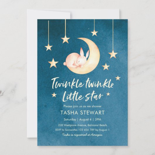baby shower Uitnodiging | Twinkle Little Star (Voorkant)