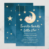 baby shower Uitnodiging | Twinkle Little Star (Voorkant / Achterkant)