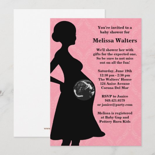 baby shower Uitnodiging Ultrasound (Voorkant / Achterkant)