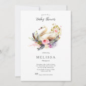 Baby shower-uitnodiging van Beauful Swan Kaart (Voorkant)