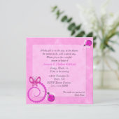 Baby shower uitnodiging van de roze bugs-paar (Staand voorkant)