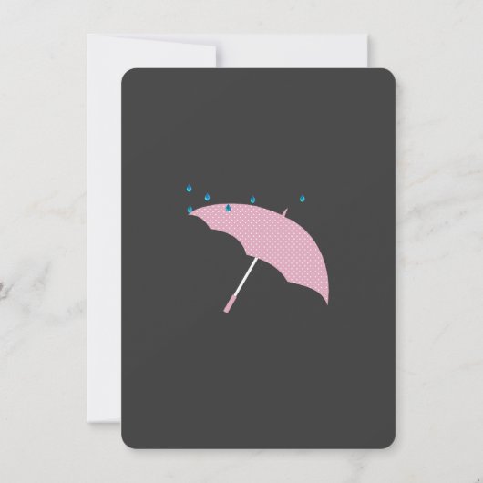 Baby shower uitnodiging van de roze paraplu (Achterkant)
