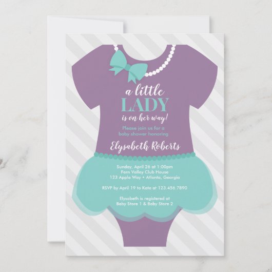 Baby shower-uitnodiging van Little Lady Kaart (Voorkant)