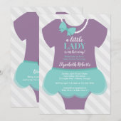 Baby shower-uitnodiging van Little Lady Kaart (Voorkant / Achterkant)