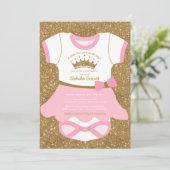 Baby shower uitnodiging van Little Princess Ballet (Staand voorkant)