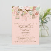 baby shower Uitnodiging - Verhangende kooien & jar (Staand voorkant)