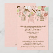 baby shower Uitnodiging - Verhangende kooien & jar (Voorkant / Achterkant)