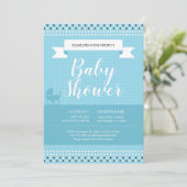 Baby shower Uitnodiging voor Baby Boy (Staand voorkant)